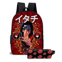 Kit Mochila e Estojo Escolar Anime do Menino Itachi Uchiha