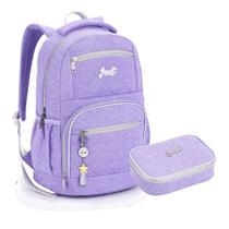 Kit Mochila E Estojo Escolar Juvenil Matelassê