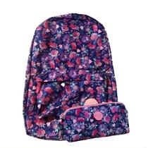 Kit Mochila E Estojo Foroni Teen Floral Amigas Para Sempre