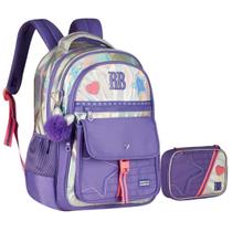 Kit Mochila e Estojo Holográfico RB Original