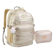 Kit Mochila e Estojo Juvenil Bolso Notebook Lorena