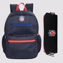 Kit Mochila e Estojo NFL Esportivo Preta Kit Mochila e Estojo NFL Esportivo Preta