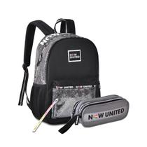 Kit Mochila E Estojo Now United Escolar Com Chaveiro