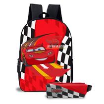 Kit Mochila e Estojo Ou Avulsa Escolar Infantil Unissex Menino e Menina Tema Carros Corrida Ação Kit Mochila e Estojo Ou Avulsa Escolar Infantil Unissex Menino e Menina Tema Carros Corrida Ação