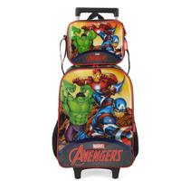 Kit Mochila E Lacheira Luxcel Com Rodinhas Vingadores Preto