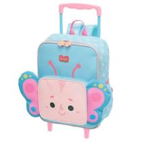 Kit Mochila E Lancheira Com Rodinhas Borboleta Pacific