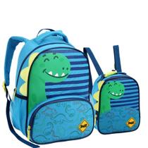 Kit Mochila e Lancheira Creche para passeio Dinossauro