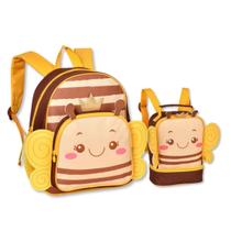 Kit Mochila E Lancheira Escolar Infantil Meninas Abelha