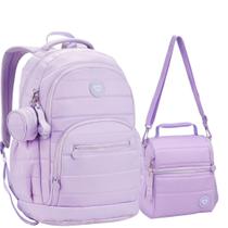 Kit Mochila e Lancheira Feminina Suporte Notebook ColorUp