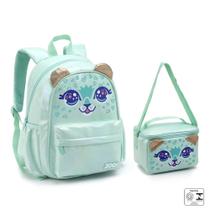 Kit mochila e lancheira infantil zoop oncinha brilhante - seanite Kit mochila e lancheira infantil zoop oncinha brilhante - seanite