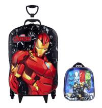 Kit Mochila e Lancheira Rígida Homem de Ferro em 3D