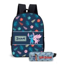Kit Mochila e o estojo Escolar Masculino Feminino Stitch Volta às Aulas Ohana Familia Kit Mochila e o estojo Escolar Masculino Feminino Stitch Volta às Aulas Ohana Familia
