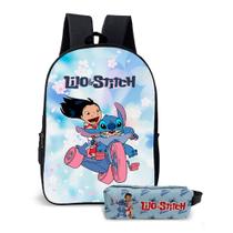 Kit Mochila e o estojo Escolar Masculino Feminino Stitch Volta às Aulas Kit Mochila e o estojo Escolar Masculino Feminino Stitch Volta às Aulas