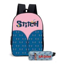 Kit Mochila e o estojo Escolar Masculino Feminino Stitch Volta às Aulas Kit Mochila e o estojo Escolar Masculino Feminino Stitch Volta às Aulas