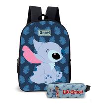Kit Mochila e o estojo Escolar Masculino Feminino Stitch Volta às Aulas Kit Mochila e o estojo Escolar Masculino Feminino Stitch Volta às Aulas