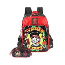 Kit Mochila Enaldinho Costas E Estojo Triplo Escolar Meninos