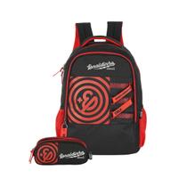 Kit Mochila Enaldinho Costas E Estojo Triplo Teen Vermelho Kit Mochila Enaldinho Costas E Estojo Triplo Teen Vermelho