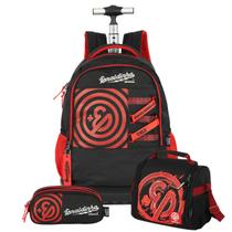 Kit Mochila Enaldinho De Rodinhas Lancheira E Estojo Triplo