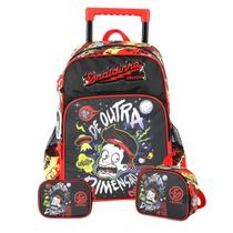 Kit Mochila Enaldinho Rodas Lancheira E Estojo Box Escolar