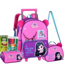 Kit mochila escola carrinho infantil Luluca+lancheira+estojo Kit mochila escola carrinho infantil Luluca+lancheira+estojo