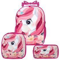 Kit Mochila Escola Infantil Unicornio My Little Pony Rodinha - TOYS 2U