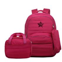 Kit Mochila Escola Juvenil Qualidade Estojo Lancheira Grande Infantil Reforçada Luxuosa Feminina Menina 3 Peças - Meimi Amores