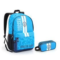 Kit mochila escolar athletic club azul - seanite
