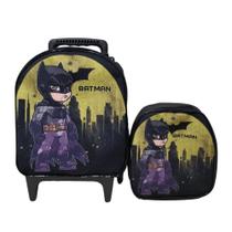 Kit Mochila Escolar Batman Baby Preto Menino Kit Mochila Escolar Batman Baby Preto Menino