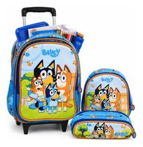 Kit Mochila Escolar Bluey E Bingo Rodinha Infantil Estojo T3 Kit Mochila Escolar Bluey E Bingo Rodinha Infantil Estojo T3