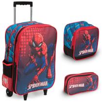 Kit Mochila Escolar Bolsa Masculina Spider Man Carrinho