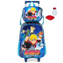 Kit Mochila Escolar Boruto Rodinhas Tam G Reforçada Com Lancheira Kit Mochila Escolar Boruto Rodinhas Tam G Reforçada Com Lancheira