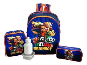 Kit Mochila Escolar Brainrot Memes Italiano Costas Tam G F5