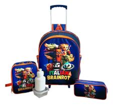 Kit Mochila Escolar Brainrot Memes Italiano Rodinhas Tam G