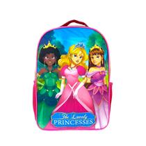 Kit Mochila Escolar com Acessórios Infantil Princesas Cor:Pi