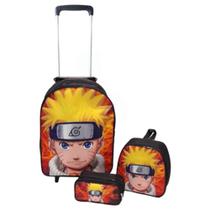 Kit Mochila Escolar com carrinho Naruto Menino - DB