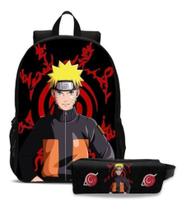Kit Mochila Escolar Com Estojo Infantil Naruto Volta Às Aula