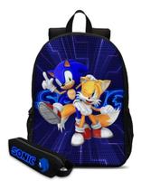 Kit Mochila Escolar Com Estojo Infantil Sonic Volta Ás Aulas