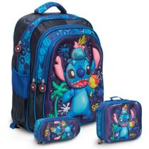 Kit Mochila Escolar Costas Lilo Stitch Tam G Creche Kit Mochila Escolar Costas Lilo Stitch Tam G Creche