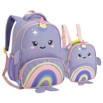 Kit Mochila Escolar Creche Pré-escola Pequena E Lancheira Infantil Feminina Masculina 6 Temas