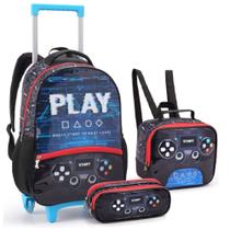 Kit Mochila Escolar De Roda Infantil Masculino Play