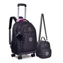 Kit Mochila Escolar de Rodinha 360 + Lancheira Mini Mochila Rebecca Bonbon Brilhosa Original Clio Kit Mochila Escolar de Rodinha 360 + Lancheira Mini Mochila Rebecca Bonbon Brilhosa Original Clio