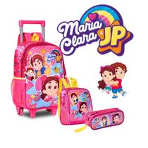 Kit mochila escolar de rodinhas infantil Maria Clara JP - Clio