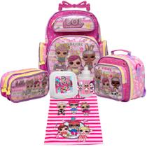 Kit Mochila Escolar de Rodinhas Meninas LOL + Itens Toys 2U