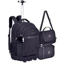 Kit Mochila Escolar de Rodinhas Rebecca Bonbon com Lancheira e Estojo