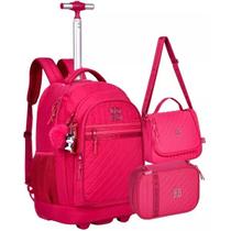 Kit Mochila Escolar de Rodinhas Rebecca Bonbon com Lancheira e Estojo