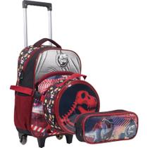 Kit Mochila Escolar Dinossauro T-rex De Rodinhas Infantil Kit Mochila Escolar Dinossauro T-rex De Rodinhas Infantil