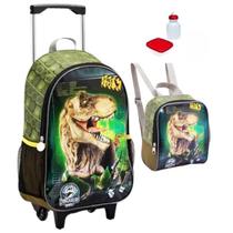 Kit Mochila Escolar Dinossauro T-Rex Rodinha Tam G Lancheira Kit Mochila Escolar Dinossauro T-Rex Rodinha Tam G Lancheira