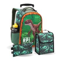 Kit Mochila Escolar Dinossauro Velociraptor Seanite