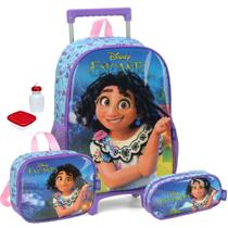 Kit Mochila Escolar Disney Encanto Rodinhas Infantil Tam G Lancheira Térmica Estojo Kit Mochila Escolar Disney Encanto Rodinhas Infantil Tam G Lancheira Térmica Estojo