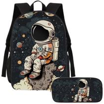 Kit Mochila Escolar e Estojo Astronauta Volta as Aulas